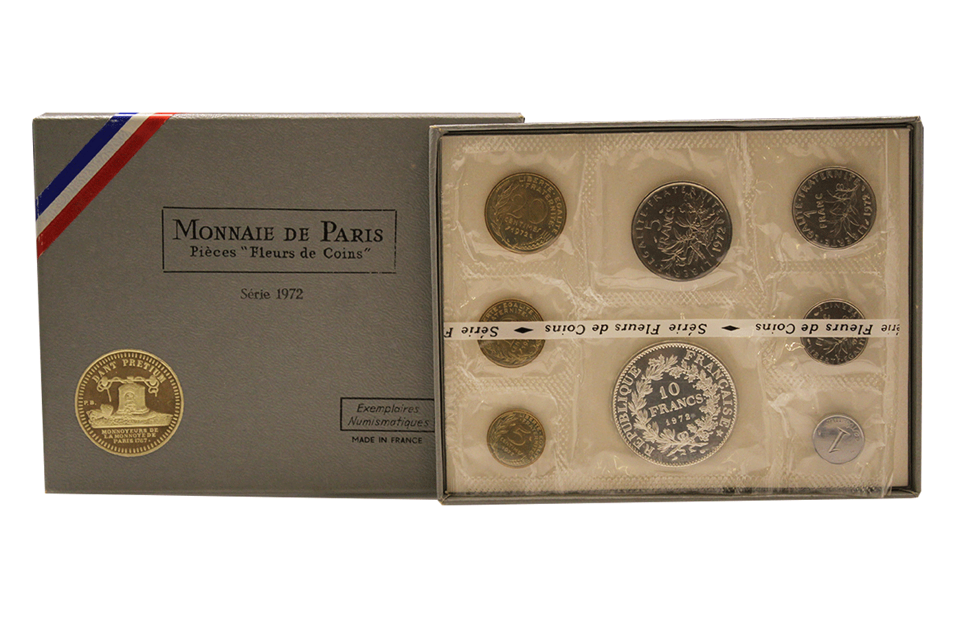 Serie divisionale di 8 monete con 10 franchi gr. 25,00 in arg. 900/ - In conf. originale
