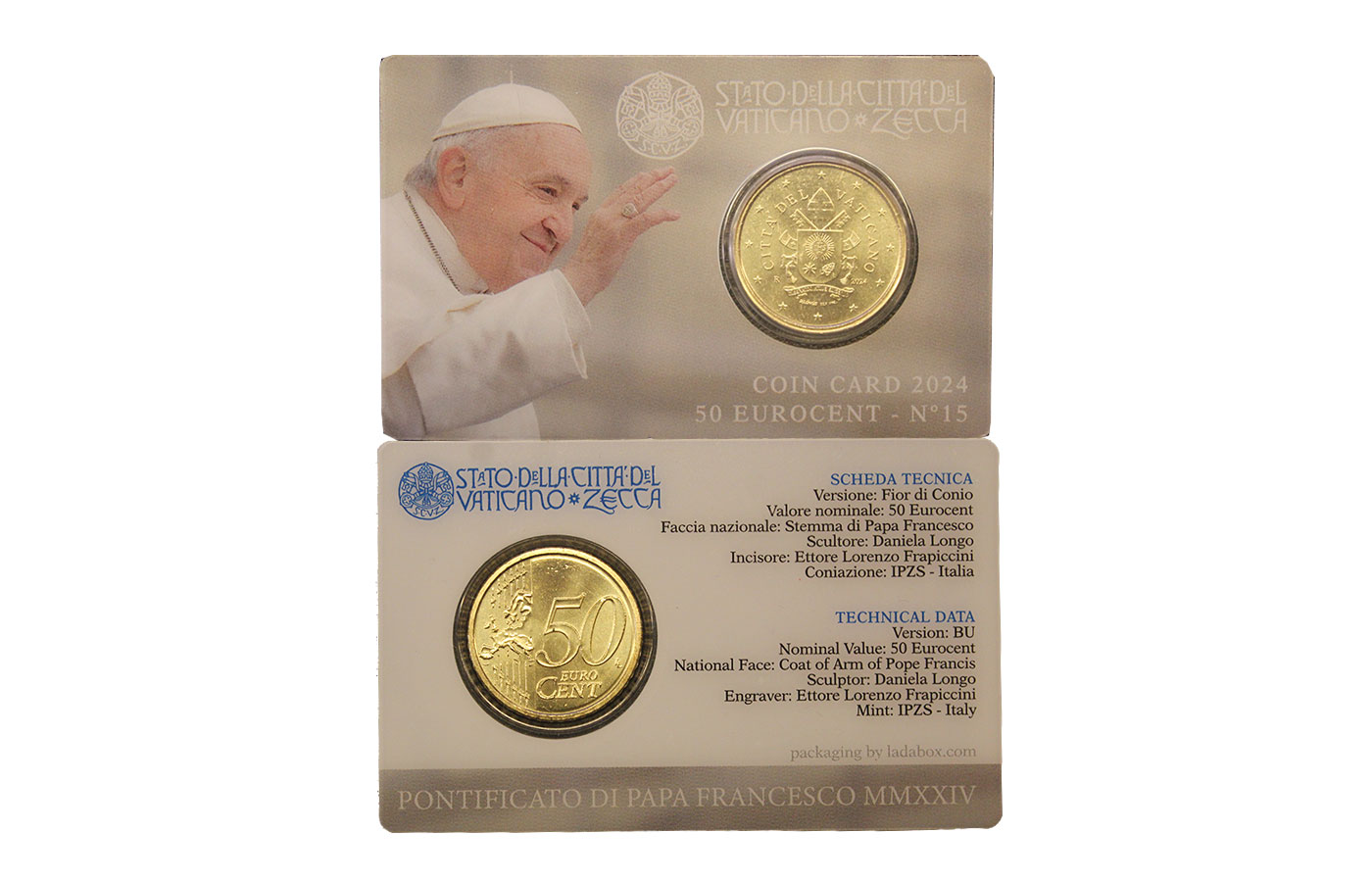 Papa Francesco - 50 Centesimi - In coincard n 15
