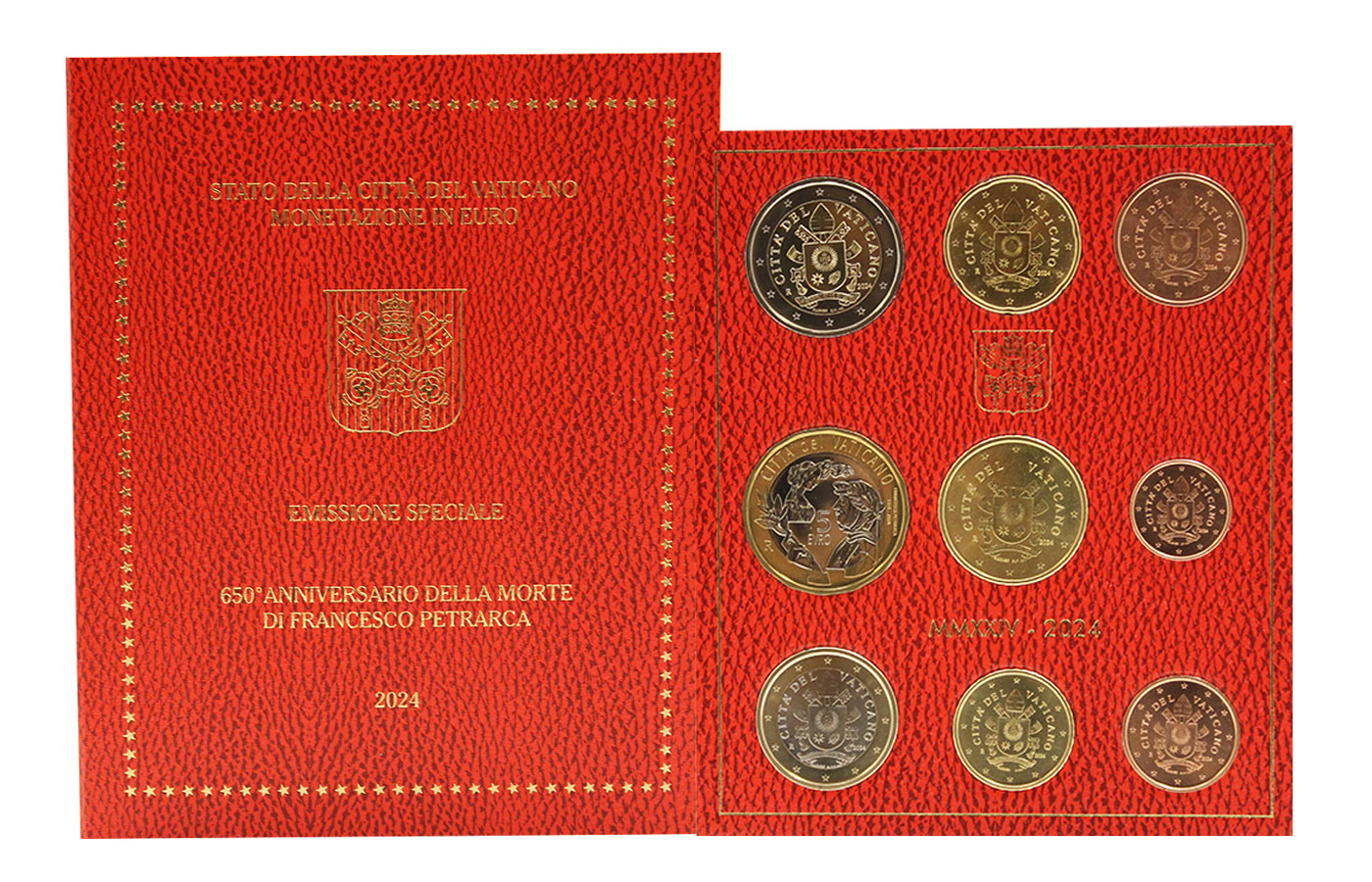 "650 Morte di Francesco Petrarca" - Serie divisionale di 9 monete - In conf. originale
