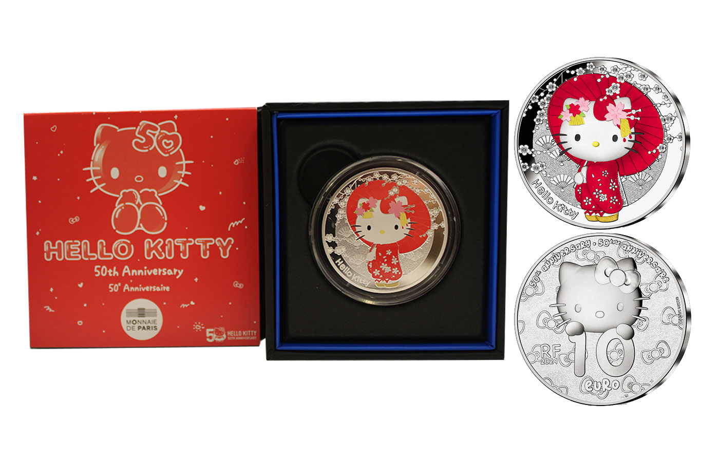 "50 Hello Kitty: Giappone" - 10 Euro gr. 22,20 in arg. 999/ - Tiratura 5000 pezzi