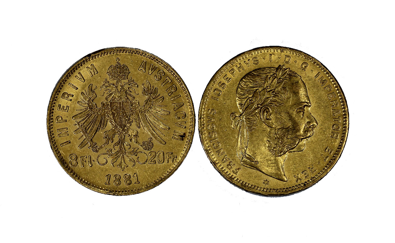 Francesco Giuseppe I imperatore - 8 Fiorini gr. 6,45 in oro 900/