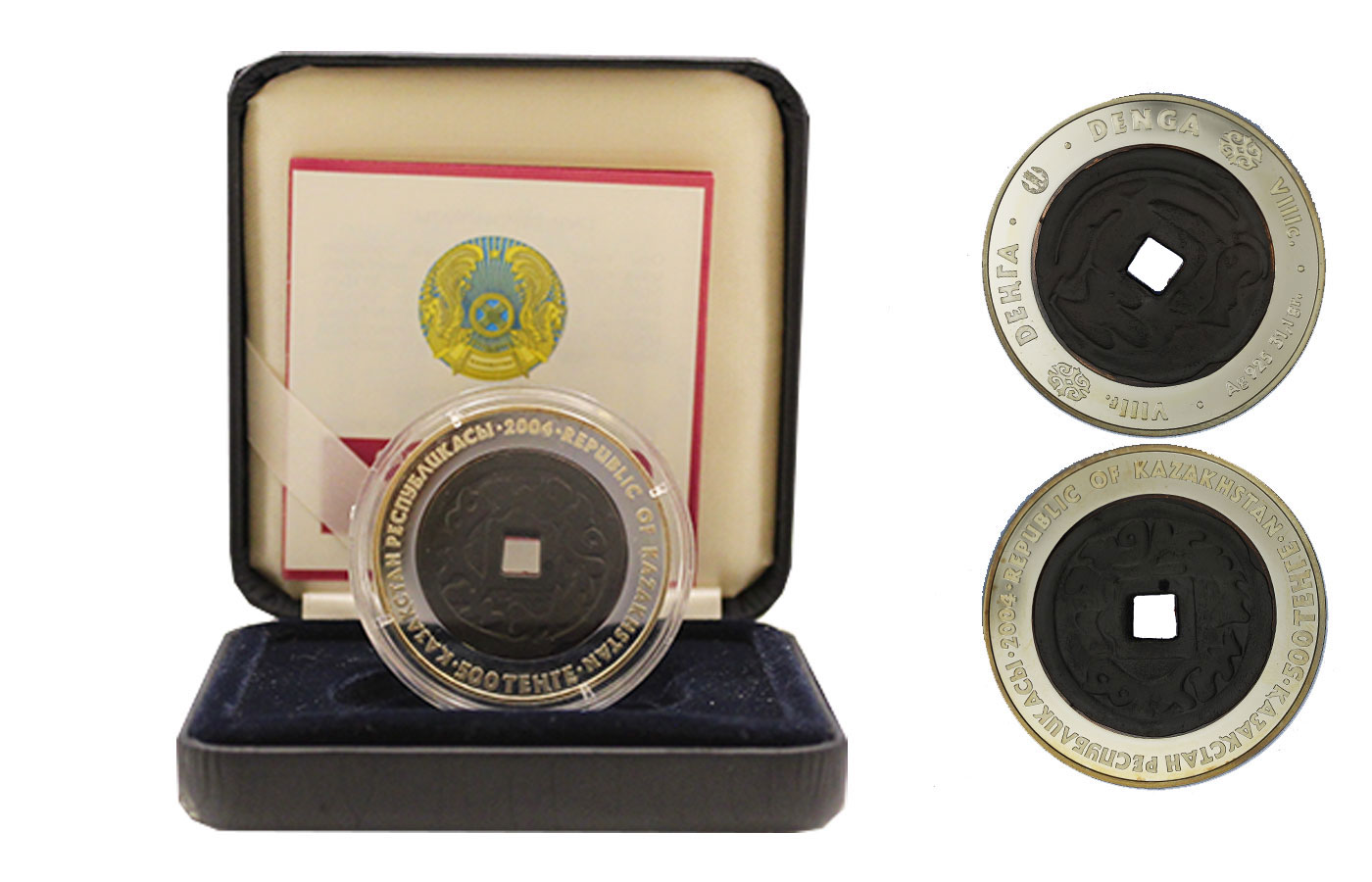 "Monete antiche: Denga" - 500 Tenge gr. 31,10 in arg. 925/ - In conf. originale