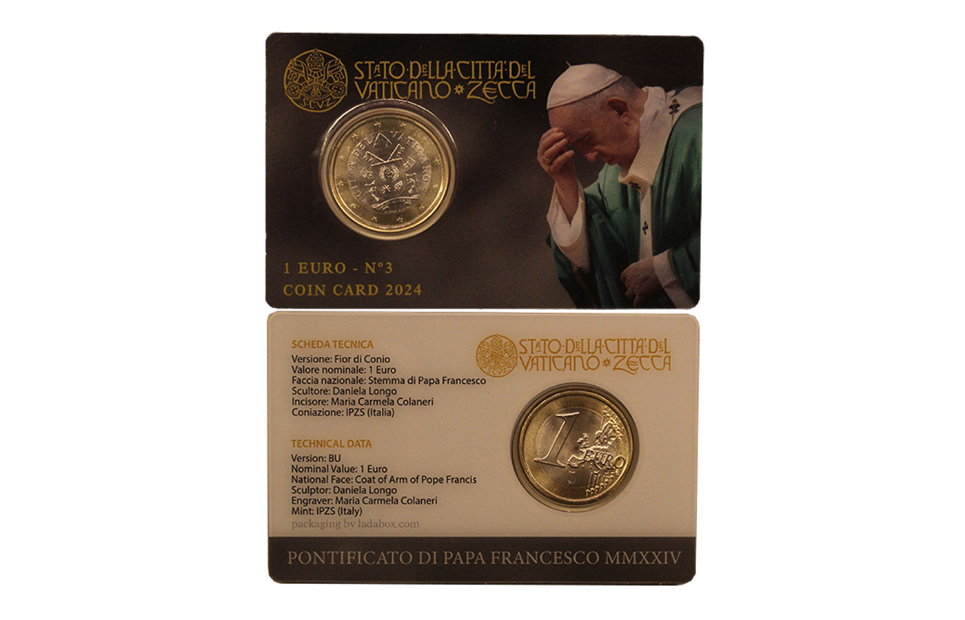 Papa Francesco - 1 Euro - In coincard n 3
