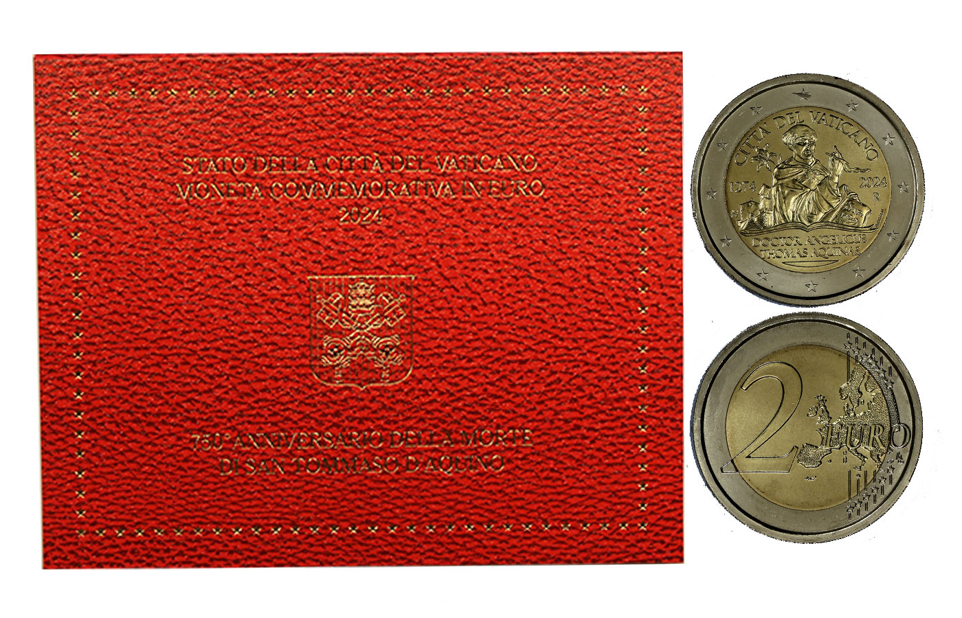"750 Dalla scomparsa di San Tommaso d'Aquino" - 2 Euro - In coincard