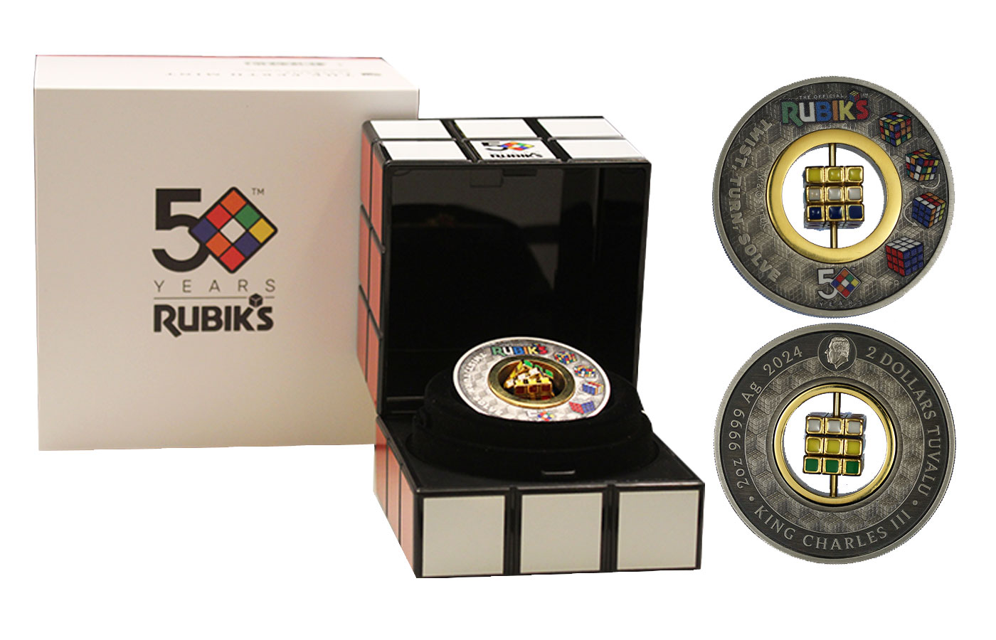 "Cubo di Rubik" - Re Carlo III - 2 Dollari gr. 62,21 in arg. 999/ - Tiratura 3000