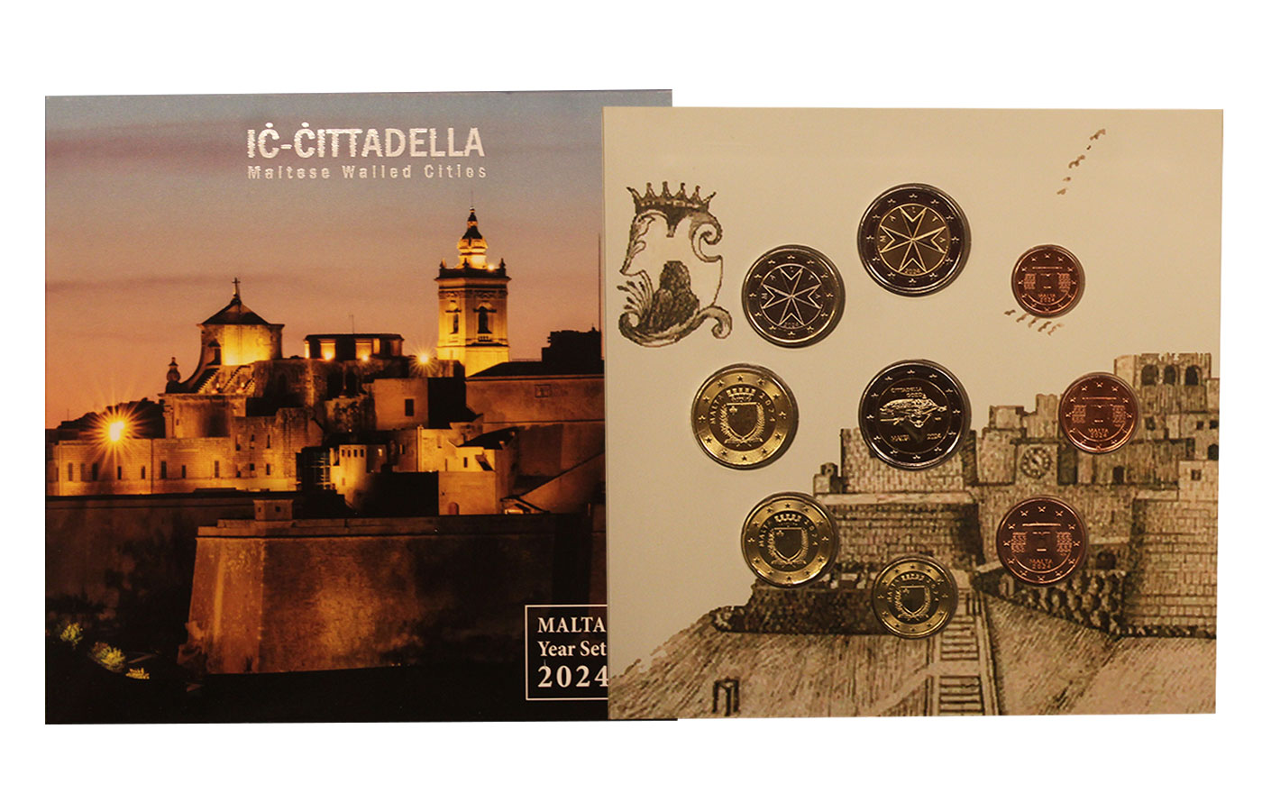 "Ic-Cittadella" - Serie divisionale di 9 monete con 2 euro commemorativo - In conf. originale