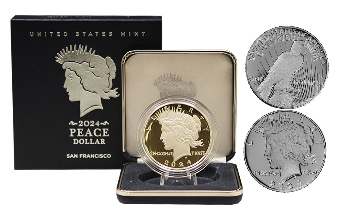 "Peace dollar" - Dollaro gr. 26,71 in arg. 999/- In conf. originale 