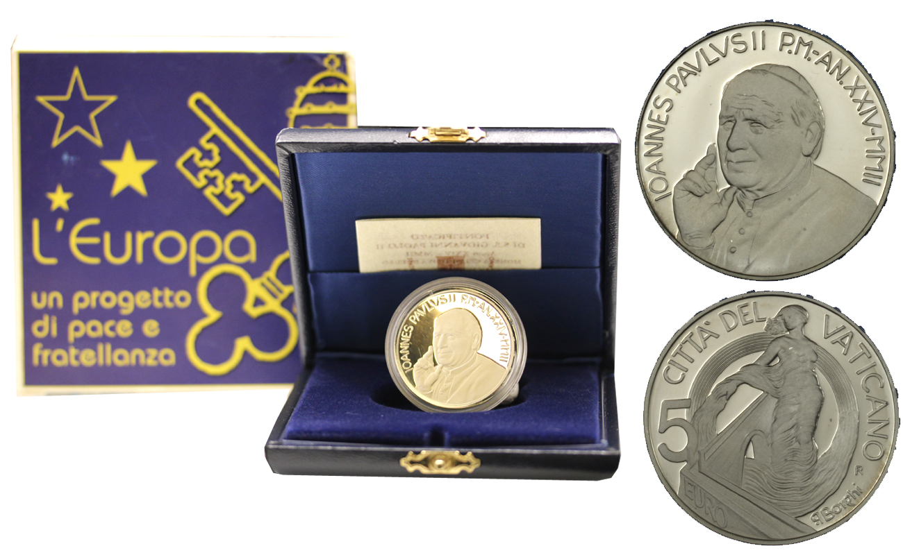 Progetto pace e fratellanza - 5 Euro commemorativa in argento