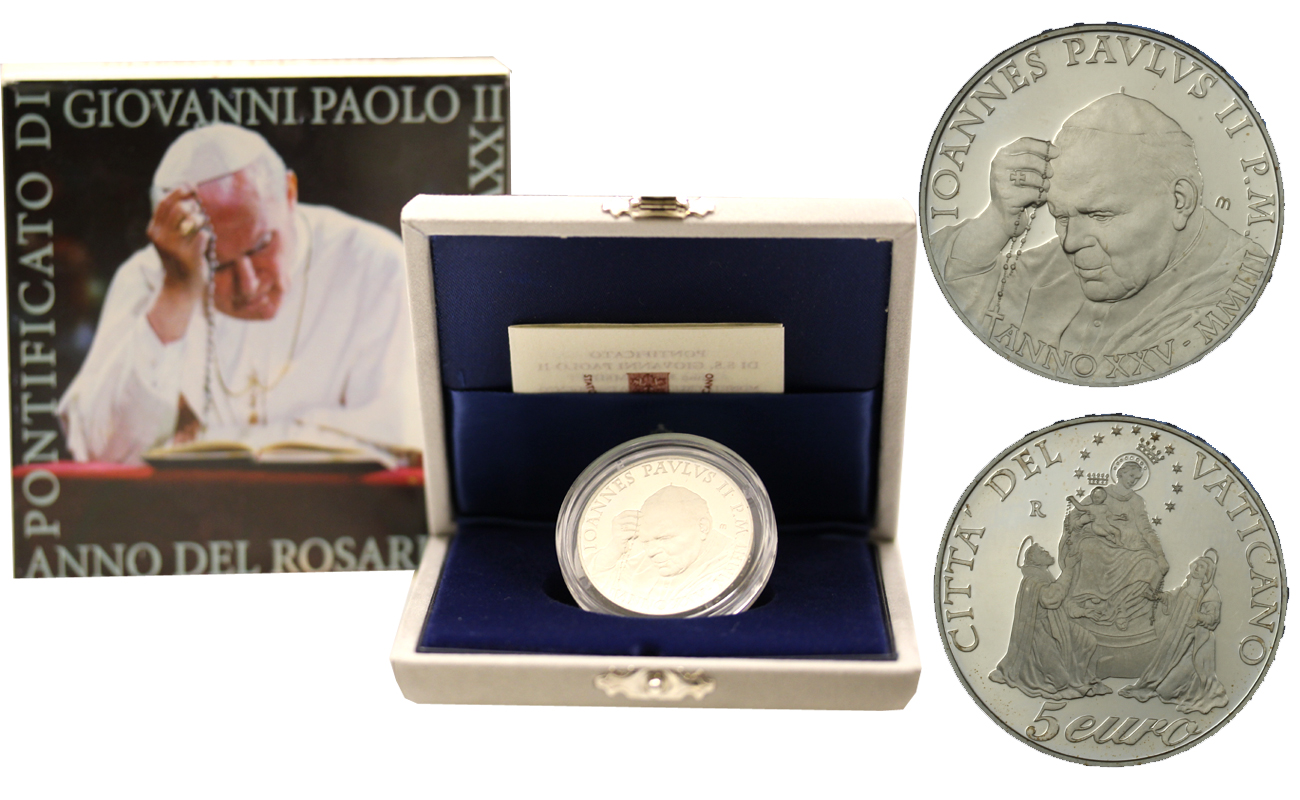 Anno del rosario - 5 Euro commemorativa in argento
