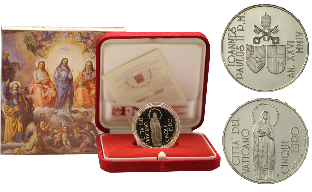 Dogma dell'Immacolata Concezione- 5 Euro commemorativa in argento