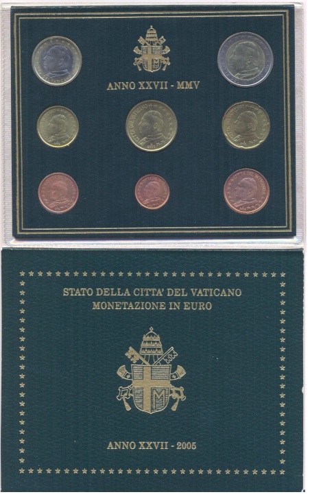 Giovanni Paolo II - Serie divisionale completa di 8 monete in confezione originale 