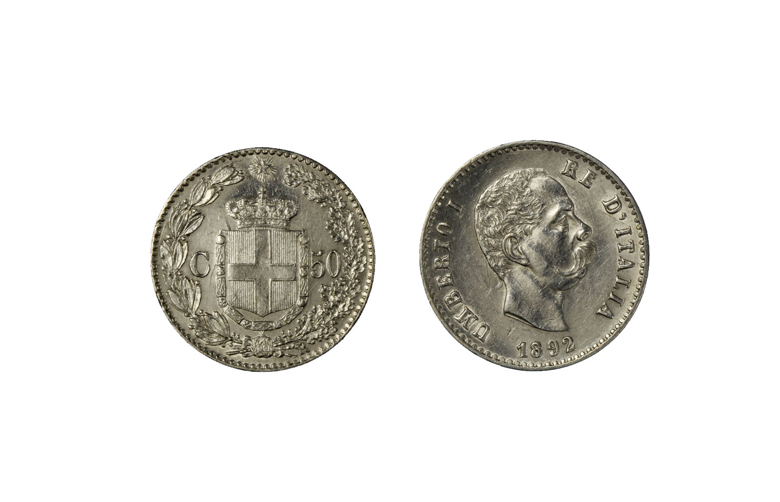 50 centesimi in argento zecca di Roma