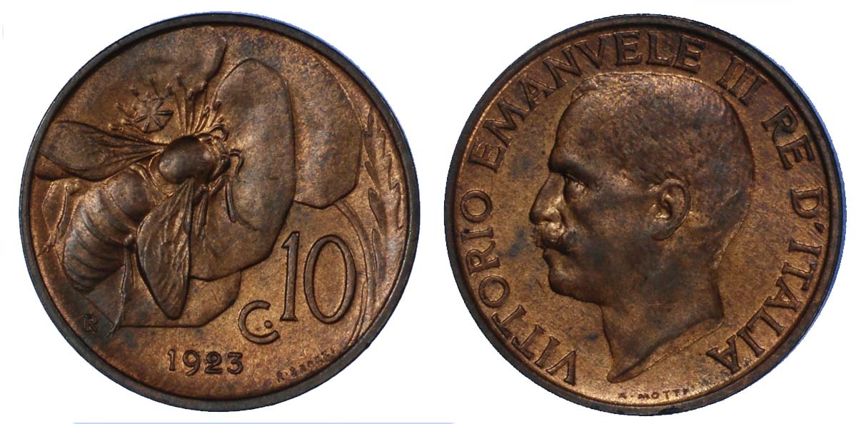 10 centesimi Ape zecca di Roma rame rosso