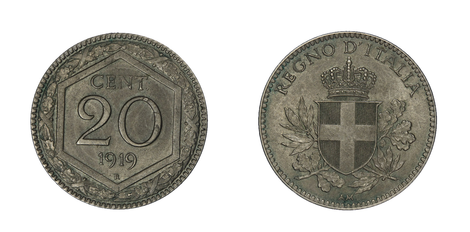 20 centesimi Esagono zecca di Roma