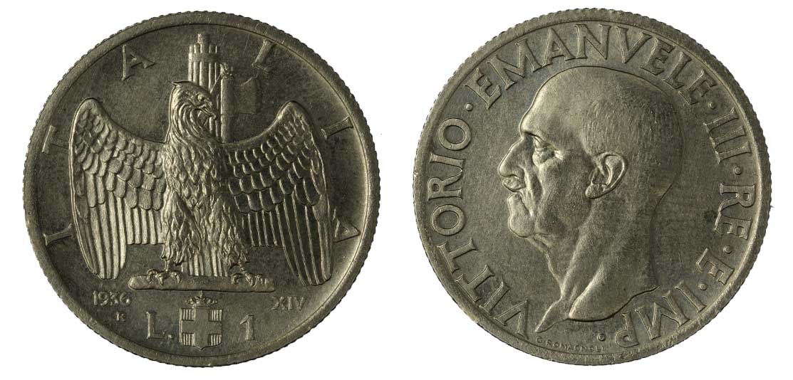 Lira Impero (anno XIV) zecca di Roma