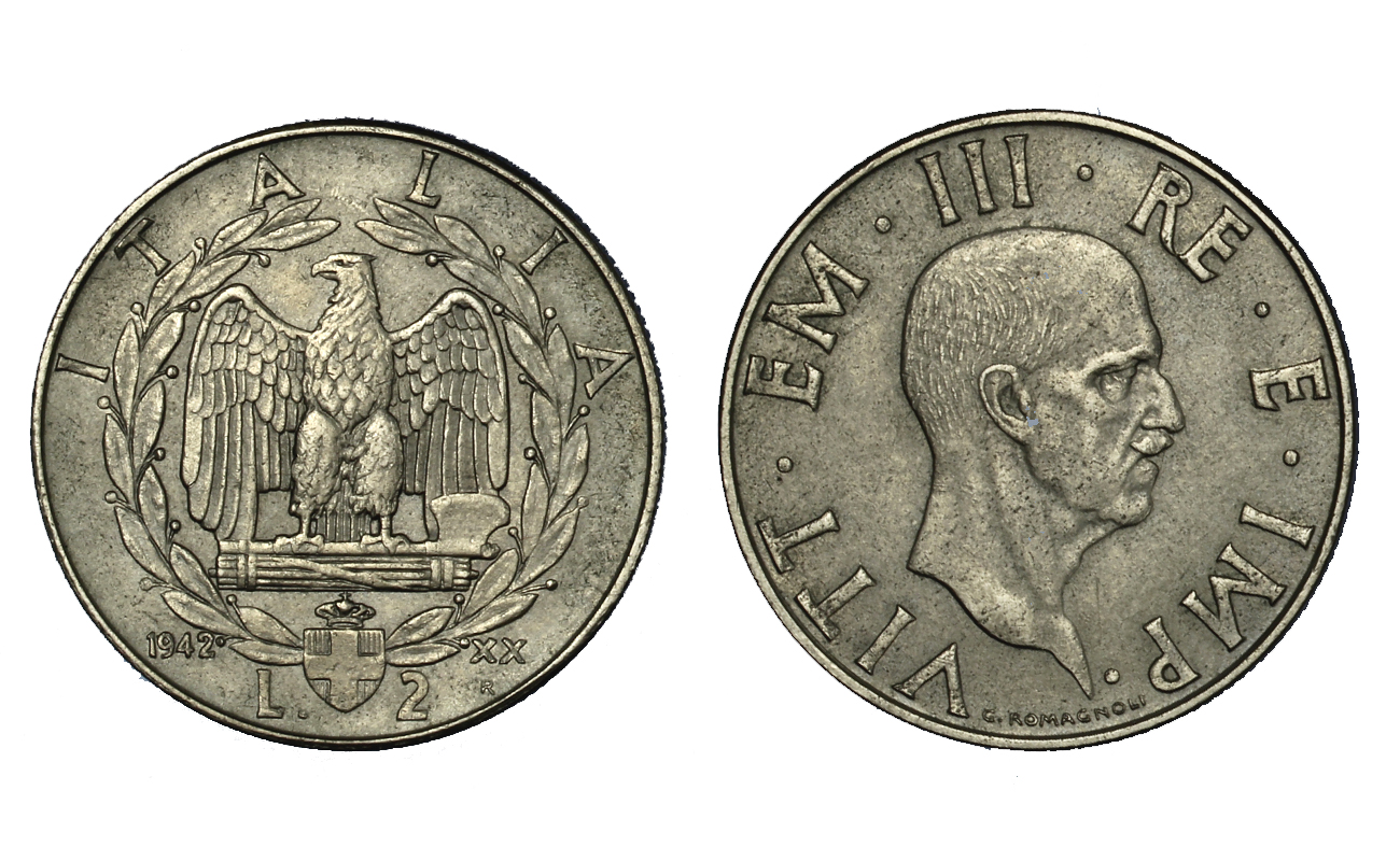 2 lire Impero (anno XX) magnetica - zecca di Roma