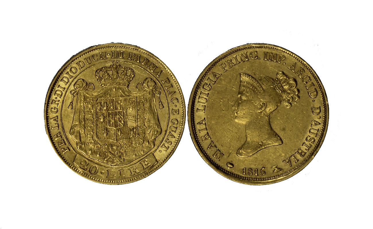 Duchessa Maria Luigia - 40 Lire gr. 12,90 in oro 900/ 