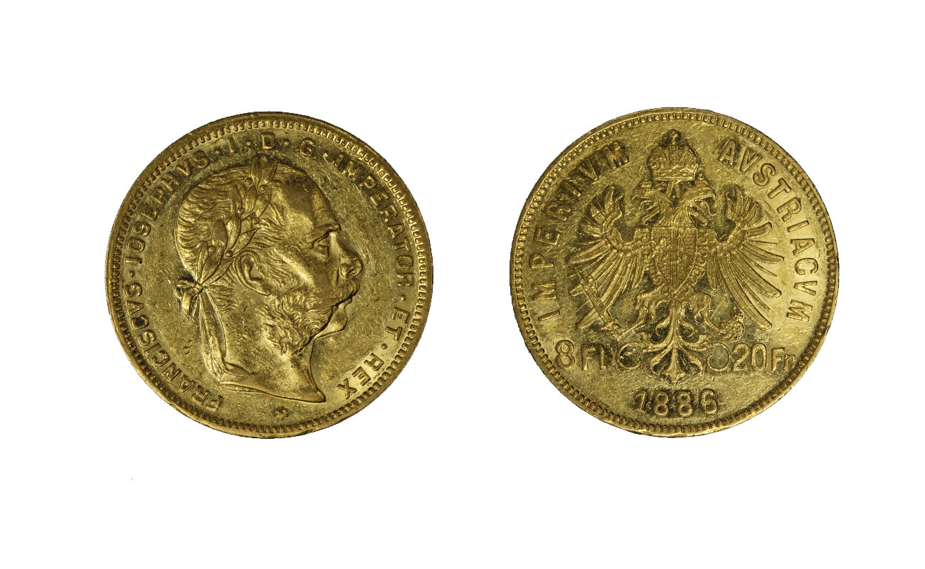 Francesco Giuseppe - 8 fiorini gr.6,45 in oro 900/