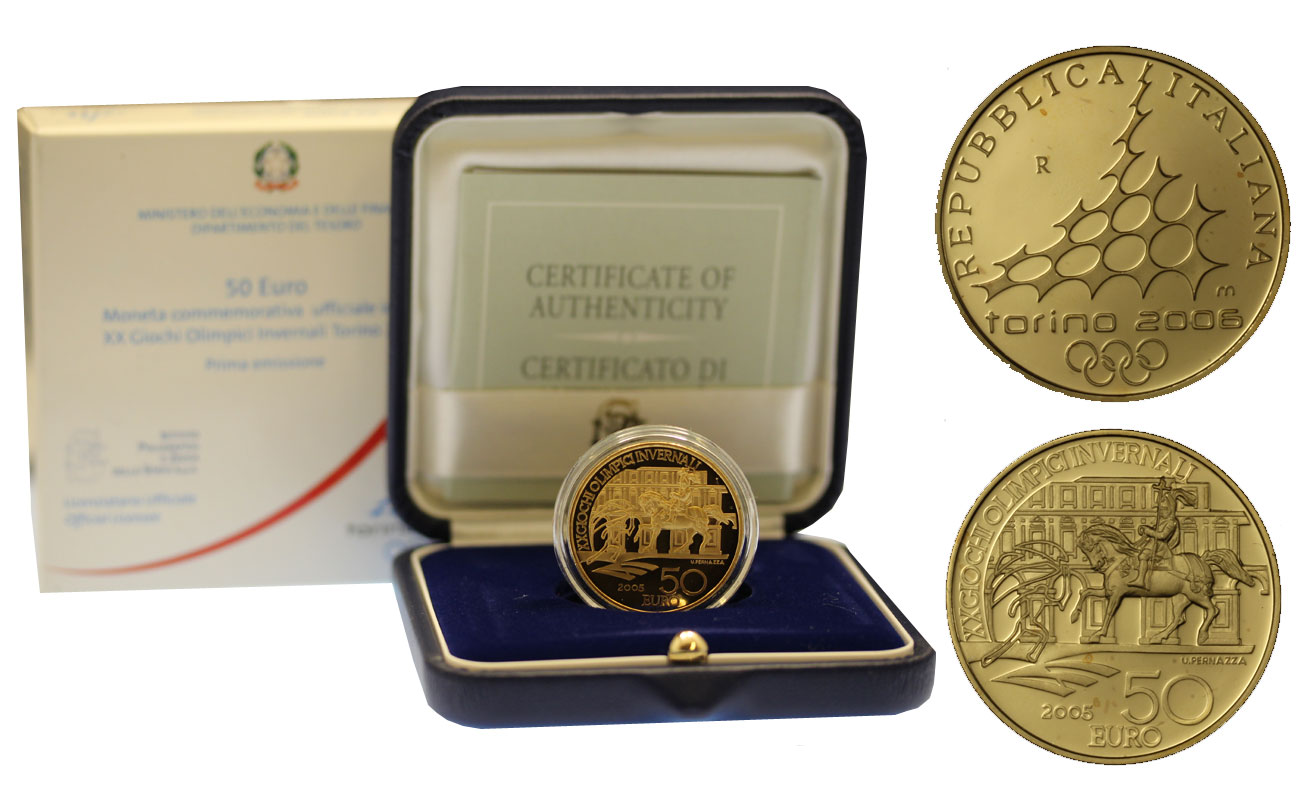 "Olimpiadi di Torino 2006 I serie" -  50,00 euro gr. 16,13 in oro 900/