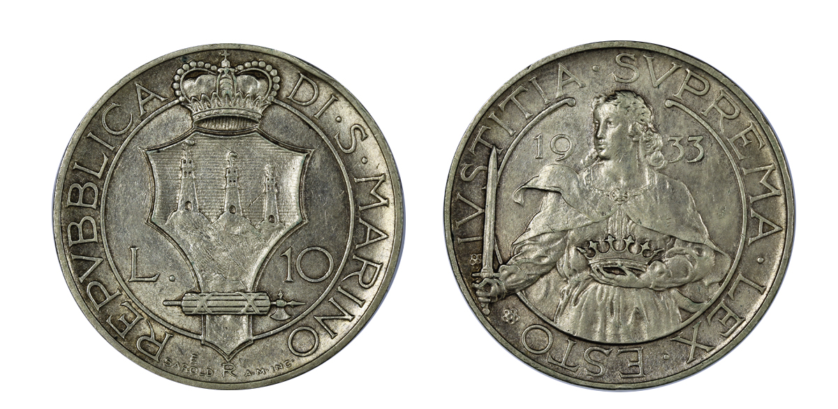 10 lire in argento zecca di Roma