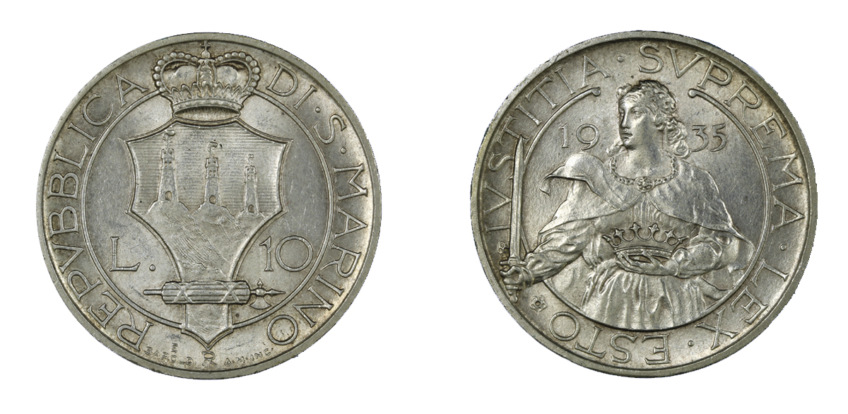 10 lire in argento zecca di Roma