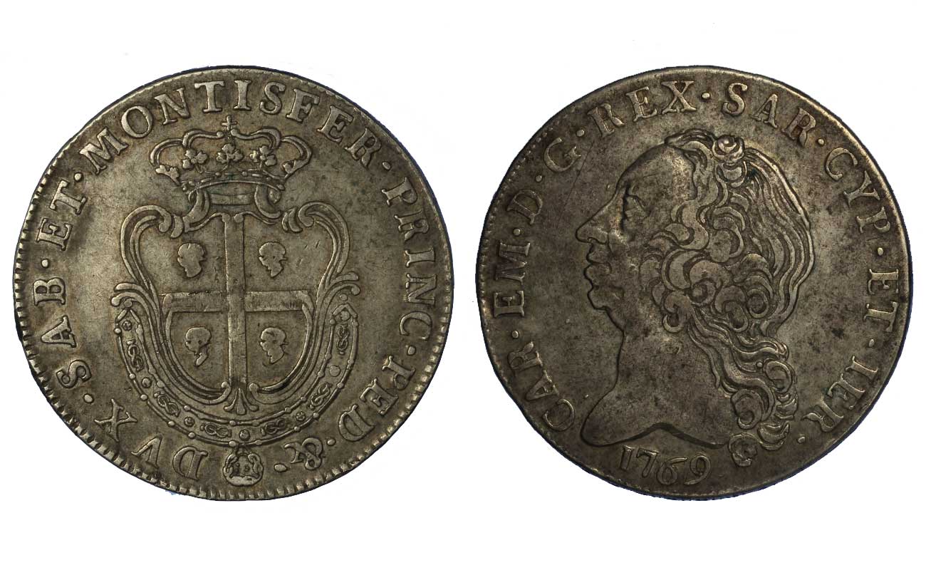 Carlo Emanuele III - scudo in argento