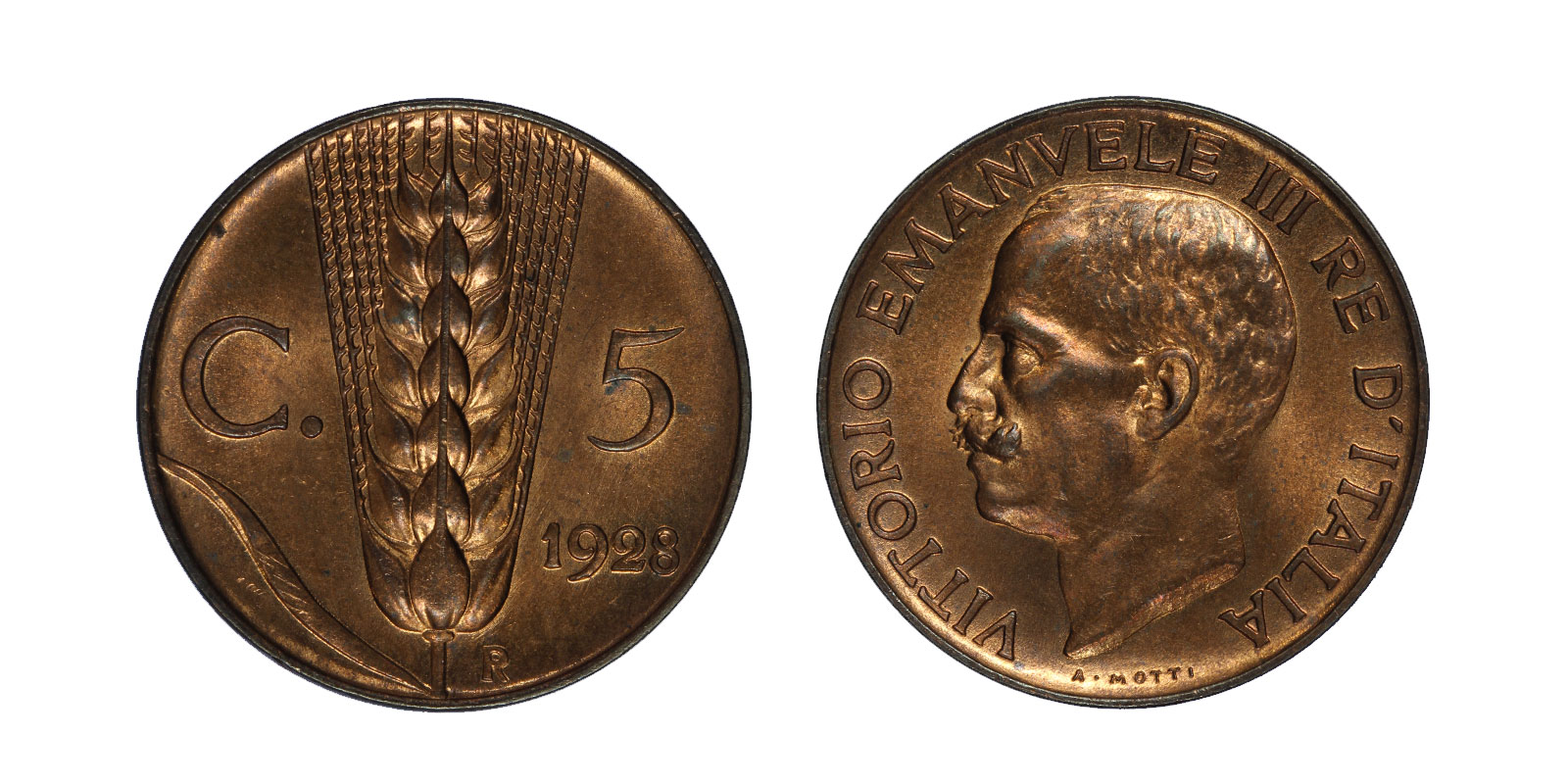 5 centesimi Spiga zecca di Roma