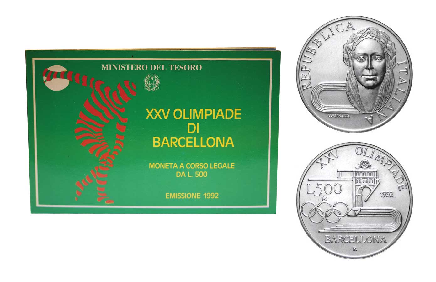 L.500 "Olimpiadi di Barcellona" in confezione ufficiale