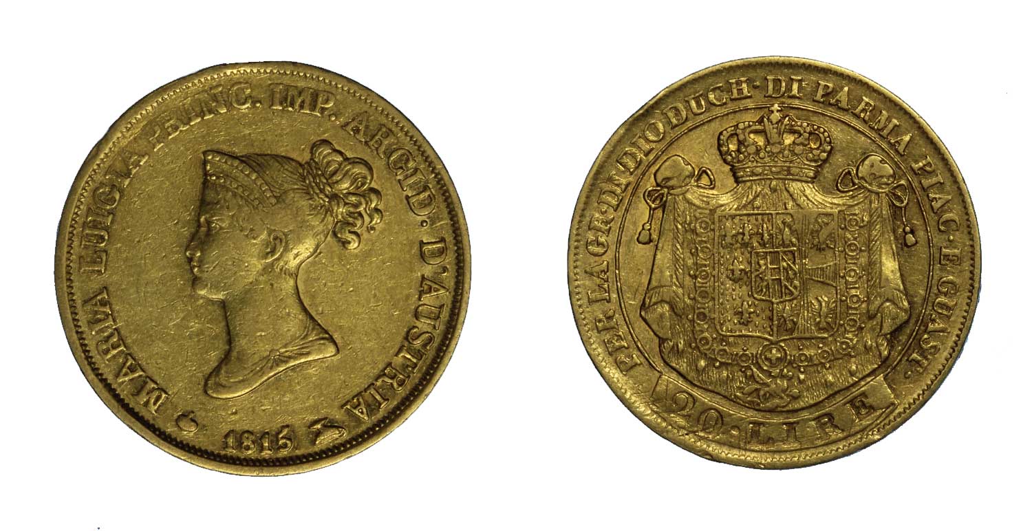 Maria Luigia - 20 lire gr. 6,45 in oro 900/