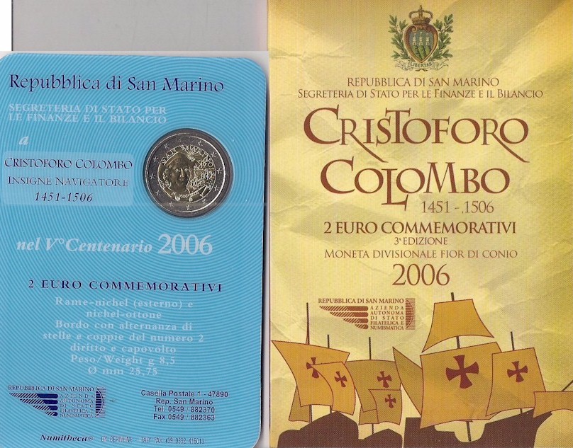 Cristoforo Colombo - 2 Euro in confezione ufficiale