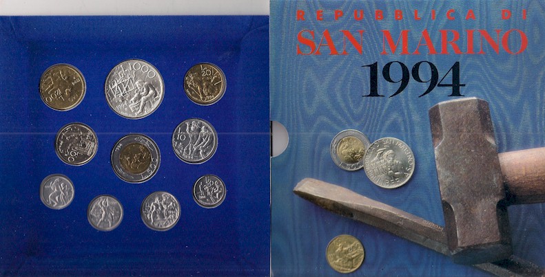 "Marino, il Santo" - Serie divisionale di 10 monete - In conf. originale