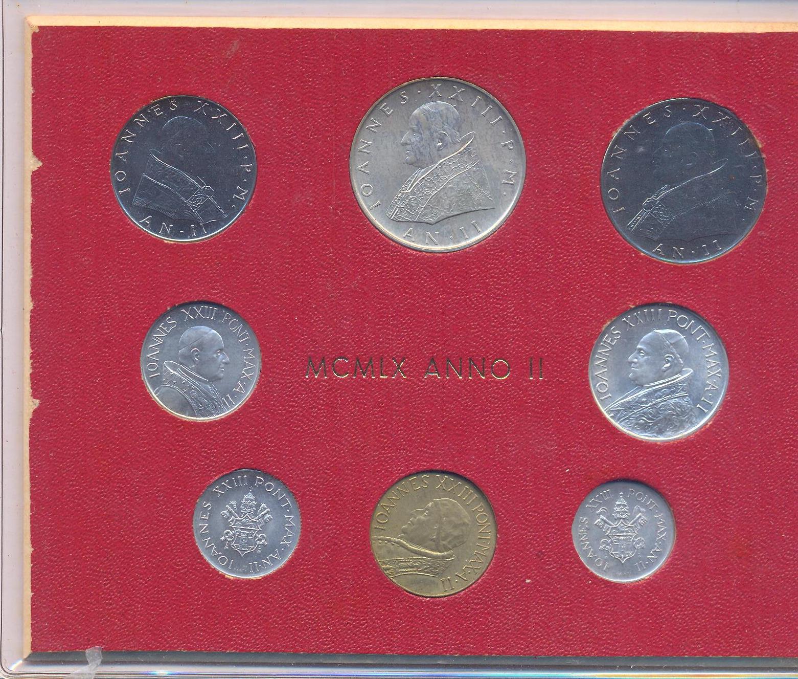 Serie completa di 8 monete "Giovanni XXIII - anno 2 "