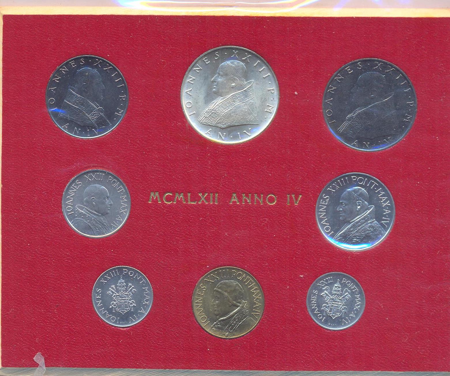 Serie completa di 8 monete "Giovanni XXIII - anno 4 "