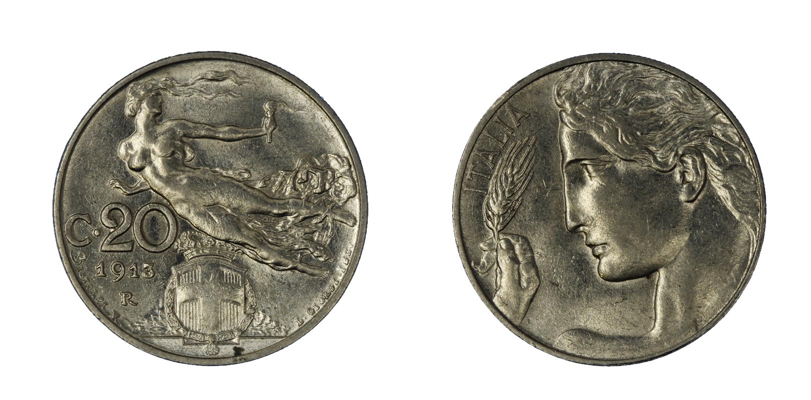 20 centesimi Libert Librata zecca di Roma