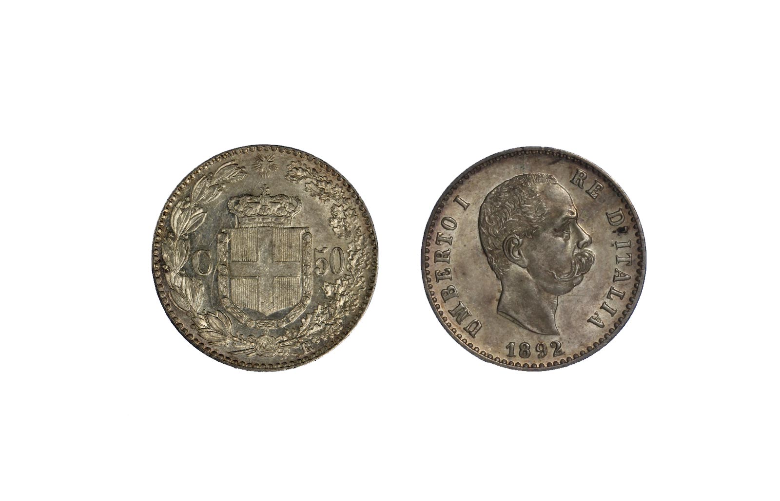 50 centesimi in argento zecca di Roma