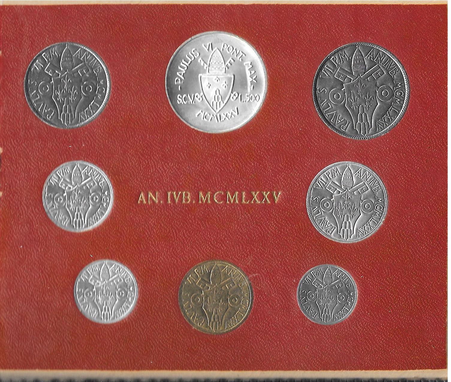 Serie completa di 8 monete " Paolo VI - Anno Santo "