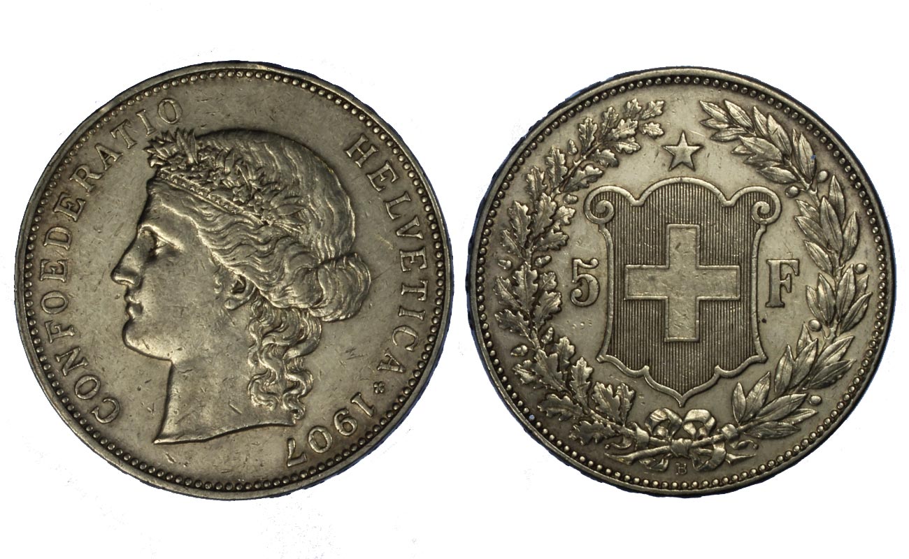 5 franchi in argento
