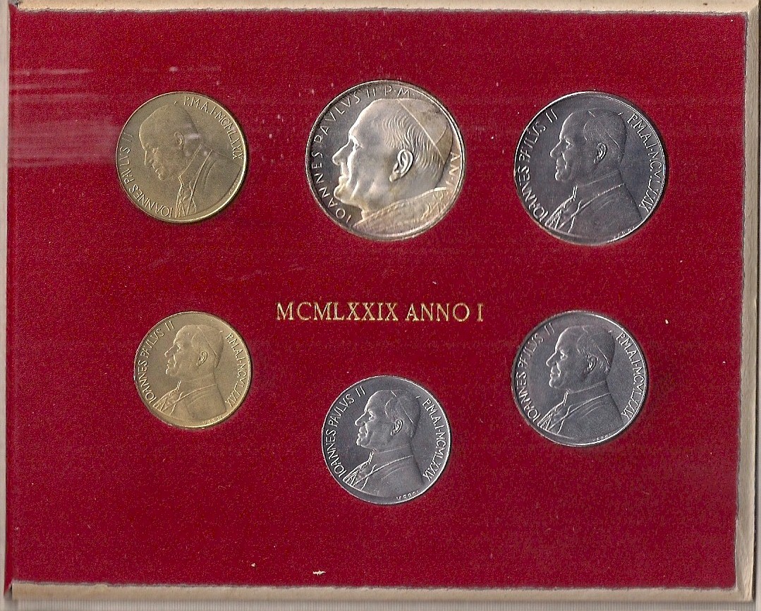 Serie completa di 6 monete " Giovanni Paolo II - anno 1 "