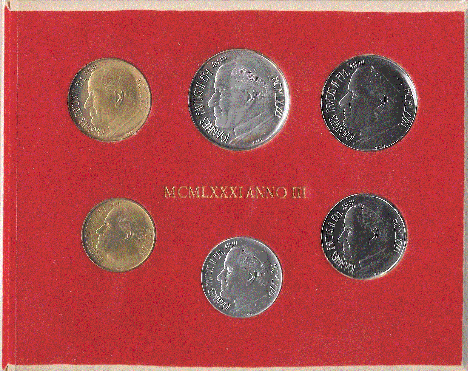 Serie completa di 6 monete " Giovanni Paolo II - anno 3 "