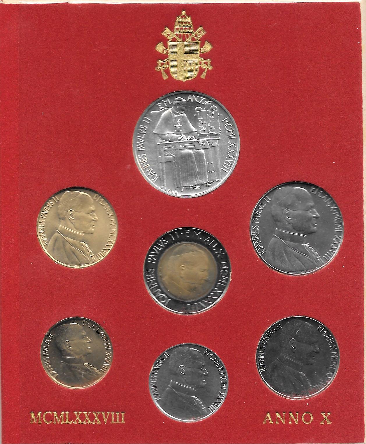 Papa Giovanni Paolo II - Serie divisionale di 7 monete con 1000 lire gr. 14,60 in arg. 835/ - In conf. originale 