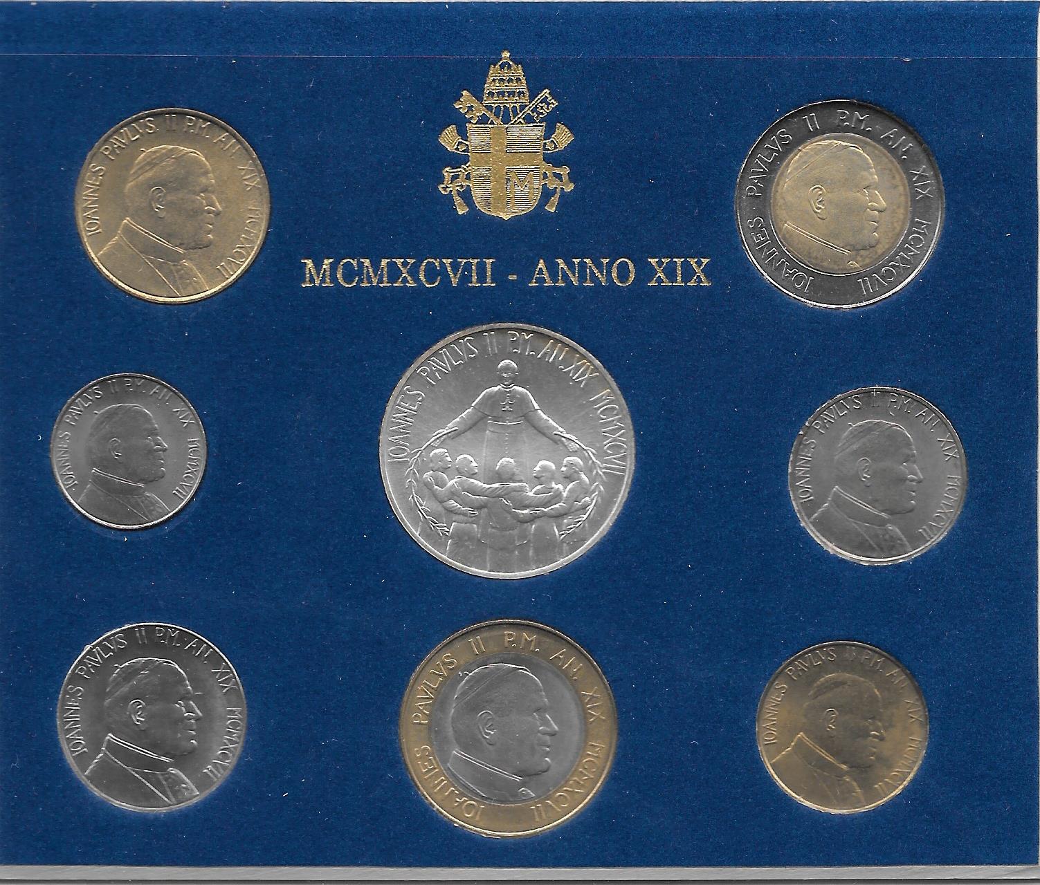 Serie completa di 8 monete "Giovanni Paolo II - anno 19 "