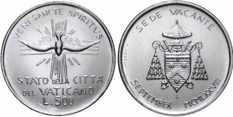 Sede Vacante September - 500 Lire commemorativa in argento