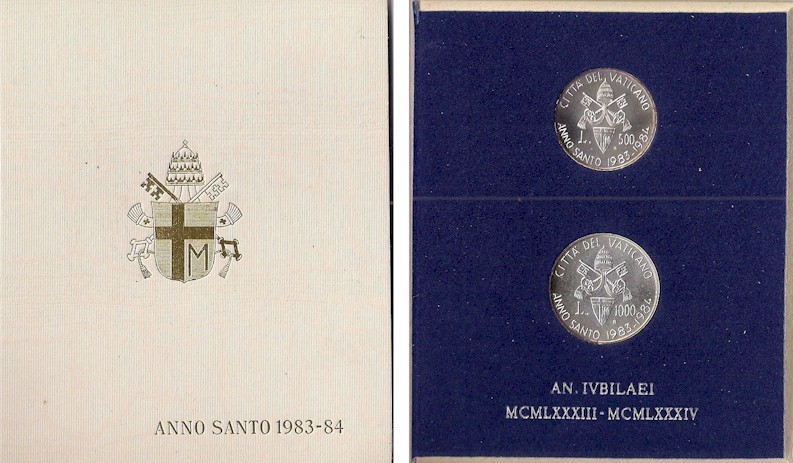 Anno Santo - Dittico da 500 e 1000 Lire commemorative in argento