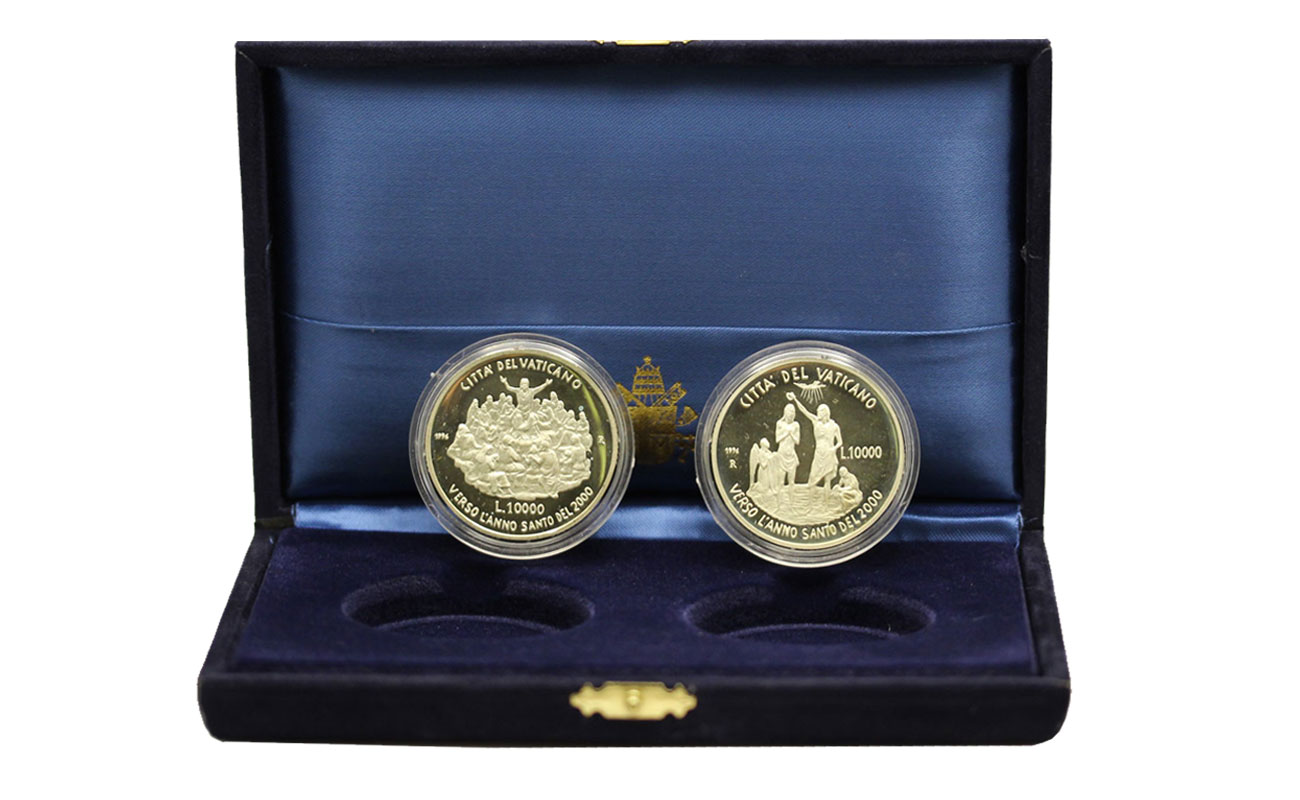 Verso l'Anno Santo del 2000 - 2a SERIE - Dittico da 10000 + 10000 Lire commemorative in argento