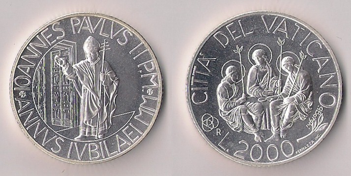 APERTURA DELLA PORTA SANTA - 2000 Lire commemorativa in argento