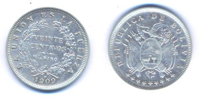 20 centavos gr.4,00 in ag.833/000